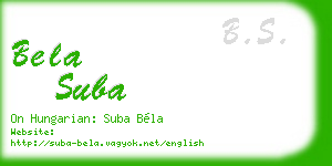 bela suba business card