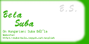 bela suba business card